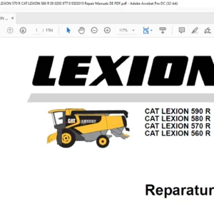 CLAAS CAT LEXION 590 R CAT LEXION 580 R CAT LEXION 570 R CAT LEXION 560 R Reparaturhandbuch - PDF DOWNLOAD (GERMAN)