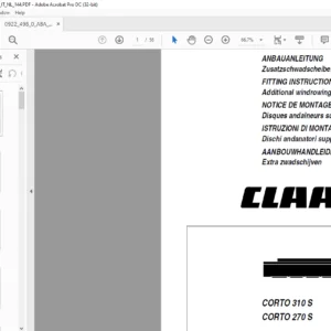 CLAAS CORTO 310 S CORTO 270 S Additional windrowing disc Fitting Instruction Manual_DE_EN_FR