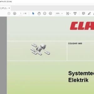 CLAAS COUGAR 1400 Systemtechnik Elektrik Manual - PDF DOWNLOAD (German)