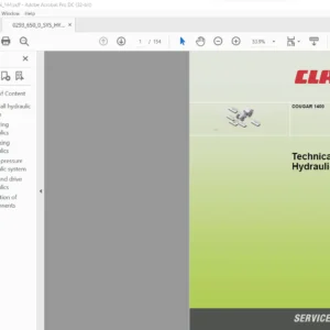 CLAAS COUGAR 1400 Technical & Hydraulic System Service Manual - PDF DOWNLOAD