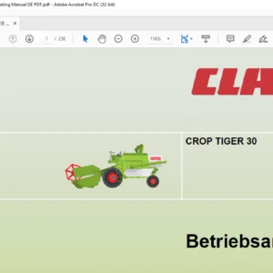 CLAAS CROP TIGER 30 Betriebsanleitung- PDF DOWNLOAD (GERMAN)