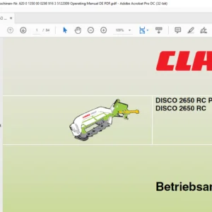 CLAAS DISCO 2650 RC PLUS DISCO 2650 RC Betriebsanleitung - PDF DOWNLOAD