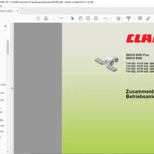 CLAAS DISCO 8550 Plus DISCO 8550 Zusammenbau- und Betriebsanleitung - PDF DOWNLOAD (German)