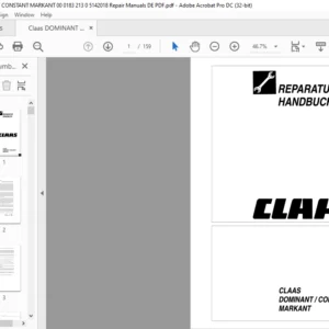 CLAAS DOMINANT CONSTANT MARKANT Reparaturhandbuch - PDF DOWNLOAD (GERMAN)