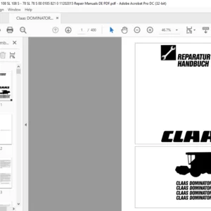CLAAS DOMINATOR 108 SL/108 98 SL/98 S 88 SL/88 S 78 SL/78 S Reparaturhandbuch - PDF DOWNLOAD (GERMAN)