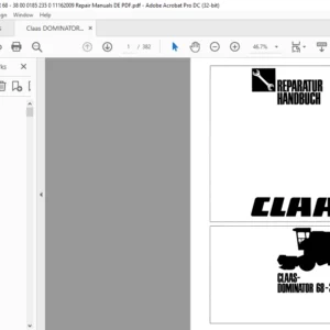 CLAAS DOMINATOR 68-38 Reparaturhandbuch - PDF DOWNLOAD (GERMAN)