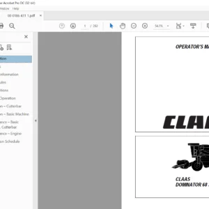 CLAAS DOMINATOR 68 S OPERATOR’S MANUAL - PDF DOWNLOAD