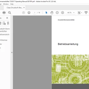 CLAAS Druckluft-Bremsenentlüfter Betriebsanleitung- PDF DOWNLOAD (GERMAN)
