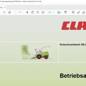 CLAAS Holzschneidwerk HS-2 Betriebsanleitung - PDF DOWNLOAD (German)