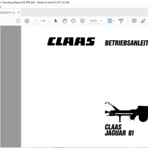 CLAAS JAGUAR 61 Betriebsanleitung - PDF DOWNLOAD (GERMAN)