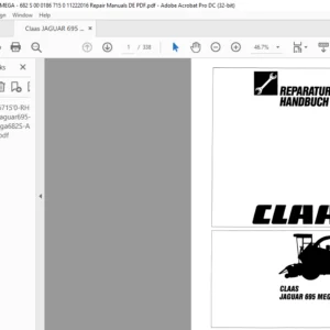 CLAAS JAGUAR 695 MEGA - 682 S Reparaturhandbuch - PDF DOWNLOAD (GERMAN)