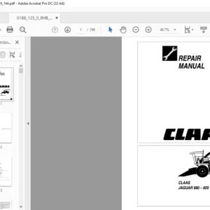 CLAAS JAGUAR 880 - 820 REPAIR MANUAL - PDF DOWNLOAD
