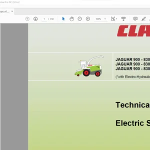 CLAAS JAGUAR 900 - 830 900 - 830 Profistar 900 - 830 Speedstar Technical & Electric System Service Manual - PDF DOWNLOAD