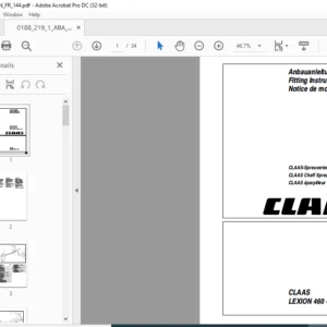 CLAAS LEXION 460 - 405 Chaff Spreader Fitting Instructions Manual DE_EN_FR - PDF DOWNLOAD