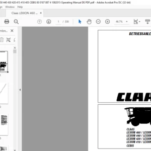 CLAAS LEXION 460 450 440  430 420 415 410 405 CEBIS Betriebsanleitung- PDF DOWNLOAD (GERMAN)