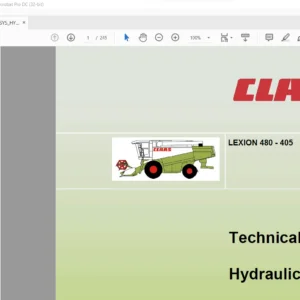CLAAS LEXION 480 - 405 Technical & Hydraulic System Service Manual - PDF DOWNLOAD
