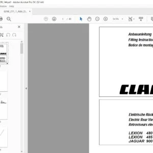 CLAAS LEXION 480 - 410 LEXION 485 R - 460 R JAGUAR 900 - 830 Electric Rear View Mirrors Fitting Instructions Manual DE_EN_FR_