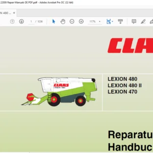 CLAAS LEXION 480 480 II 470 Reparaturhandbuch - PDF DOWNLOAD (GERMAN)