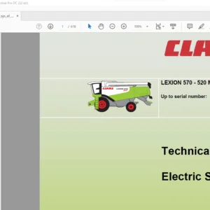 CLAAS LEXION 570 - 520 MONTANA Technical & Electric System Service Manual - PDF DOWNLOAD