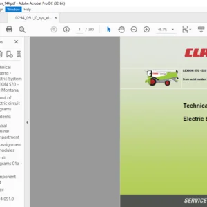 CLAAS LEXION 570 - 520 Montana Electric Systems &Technical Service Manual - PDF DOWNLOAD