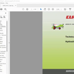 CLAAS LEXION 570 - 520 Montana Technical & Hydraulic System Service Manual - PDF DOWNLOAD