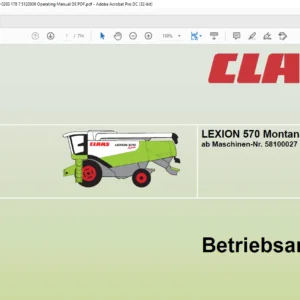 CLAAS LEXION 570 Montana Betriebsanleitung - PDF DOWNLOAD (GERMAN)