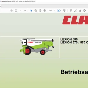 CLAAS LEXION 580 LEXION 570/ 570 C Betriebsanleitung - PDF DOWNLOAD (GERMAN)