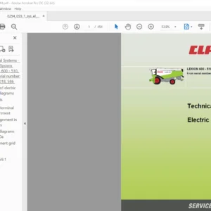 CLAAS LEXION 600 - 510 Technical & Electric System Service Manual - PDF DOWNLOAD