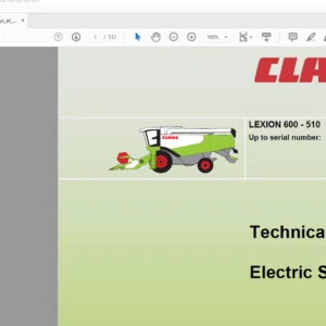 CLAAS LEXION 600 - 510  Technical & Electric System Service Manual - PDF DOWNLOAD