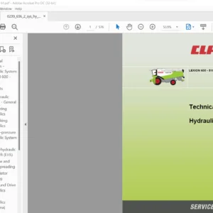 CLAAS LEXION 600 - 510  Technical & Hydraulic System Service Manual - PDF DOWNLOAD