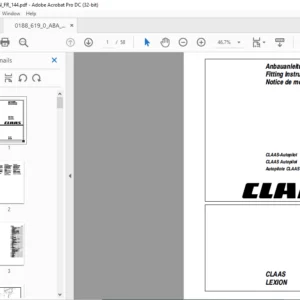 CLAAS LEXION Autopilote CLAAS Fitting Instructions Manual - PDF DOWNLOAD