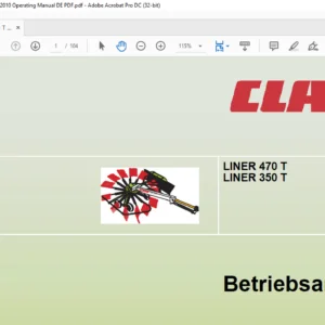 CLAAS LINER 470 T LINER 350 T Betriebsanleitung - PDF DOWNLOAD (German)