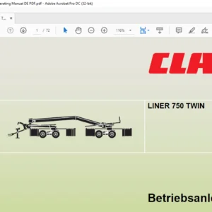 CLAAS LINER 750 TWIN Betriebsanleitung- PDF DOWNLOAD (GERMAN)