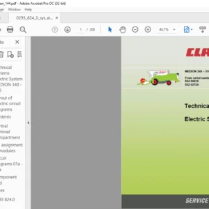 CLAAS MEDION 340 -310 Electric Systems &Technical Service Manual - PDF DOWNLOAD