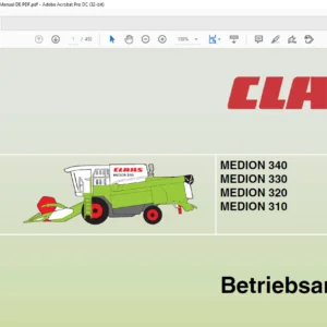 CLAAS MEDION 340 330 320 310 Betriebsanleitung - PDF DOWNLOAD (GERMAN)