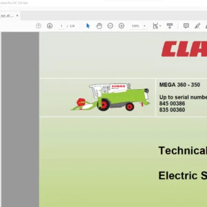 CLAAS MEGA 360 - 350 Technical & Electric System Manual - PDF DOWNLOAD