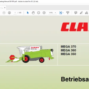 CLAAS MEGA 370 360 350 BETRIEBSANLEITUNG - PDF DOWNLOAD (GERMAN)