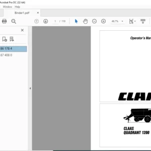 CLAAS QUADRANT 1200 OPERATOR’S MANUAL - PDF DOWNLOAD