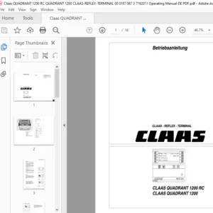 CLAAS QUADRANT 1200 RC QUADRANT 1200 Betriebsanleitung - PDF DOWNLOAD
