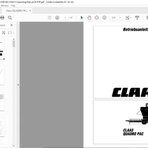 CLAAS QUADRO PAC Betriebsanleitung - PDF DOWNLOAD (GERMAN)