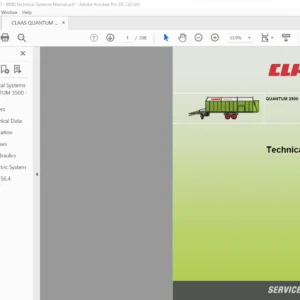 CLAAS QUANTUM 3500 - 6800 Technical Systems Manual - PDF DOWNLOAD