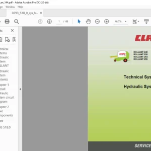 CLAAS ROLLANT 240 ROLLANT 250 ROLLANT 254 ROLLANT 255 Hydraulic  System Technical Service Manual