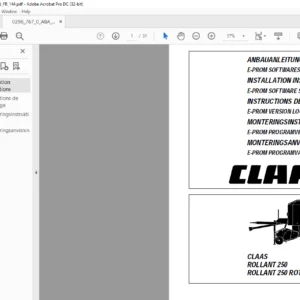 CLAAS ROLLANT 250 ROLLANT 250 ROTO CUT INSTALLATION INSTRUCTIONS MANUAL_DE_EN_FR