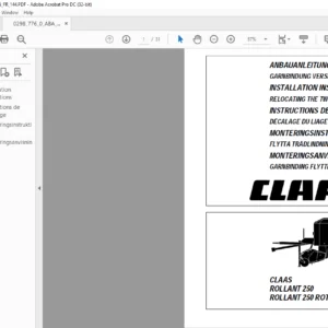 CLAAS ROLLANT 250 ROLLANT 250 ROTO CUT INSTALLATION INSTRUCTIONS MANUAL_DE_EN_FR - PDF DOWNLOAD