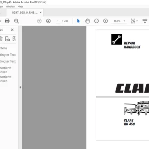 CLAAS RU 450 REPAIR HANDBOOK MANUAL - PDF DOWNLOAD