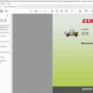 CLAAS SCORPION 7040 / 7030 6040 / 6030 Betriebsanleitung - PDF DOWNLOAD (GERMAN)