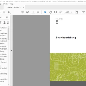 CLAAS SCORPION 7044 7050 7055 Betriebsanleitung - PDF DOWNLOAD (GERMAN)