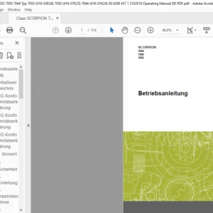CLAAS SCORPION 7044 7050 7055 Betriebsanleitung- PDF DOWNLOAD (GERMAN)