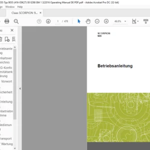 CLAAS SCORPION 9055 Betriebsanleitung- PDF DOWNLOAD (GERMAN)