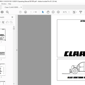 CLAAS SERIE TARGO C Betriebsanleitung - PDF DOWNLOAD (GERMAN)